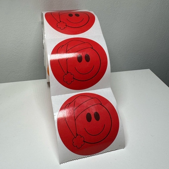 Smiley face Christmas sticker for kindle, Santa smiley face sticker 100pcs - Picture 8 of 15